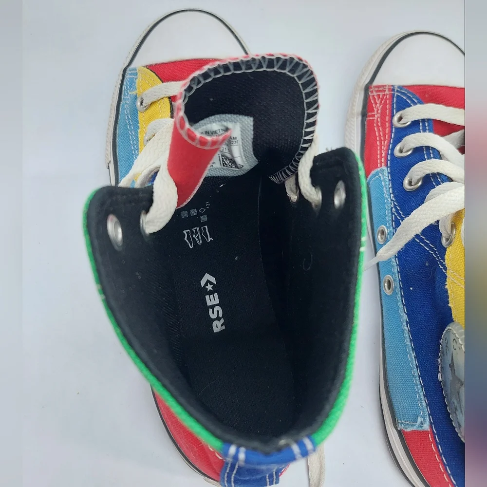 Converse Chuck Taylor All Star High Top Sneaker Patchwork Multicolor Youth Sz 3